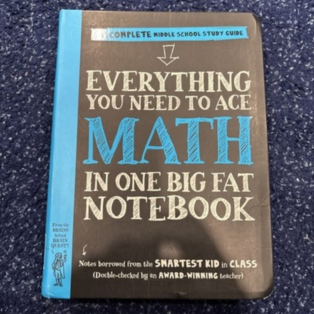 Unused Book everything you need to know about math and one big fat notebook